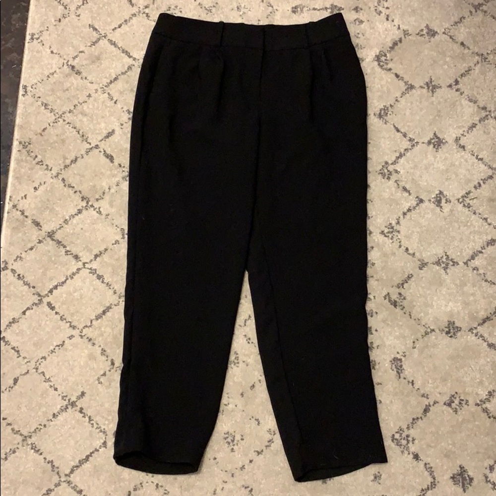 Black Cropped Slacks